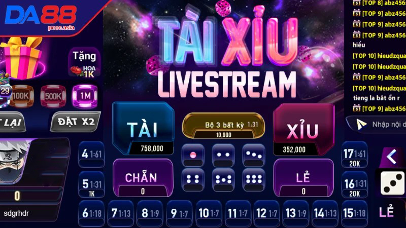 Lợi ích cực lớn khi tham gia cá cược tài xỉu live DA88 Lợi ích cực lớn khi tham gia cá cược tài xỉu live DA88